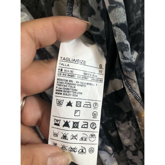 Sisley Womens Floral Ruffle Raw Hem Deep V Neck Tie Sleeveless Dress Italy Small - Picture 6 of 8